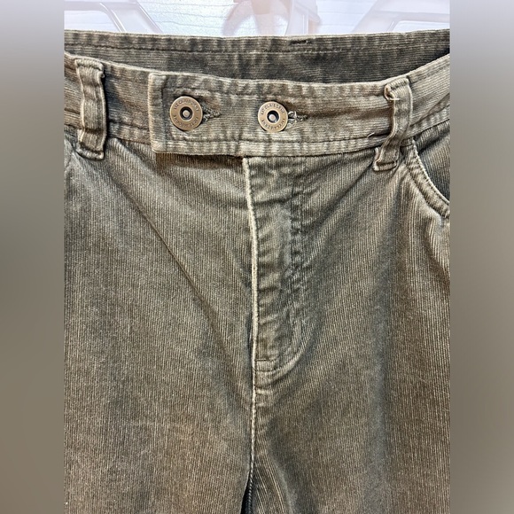 Women's Khaki Green Corduroy Pants Size 10 Boho 90's Grunge Western Hippie Y2K - Picture 4 of 8